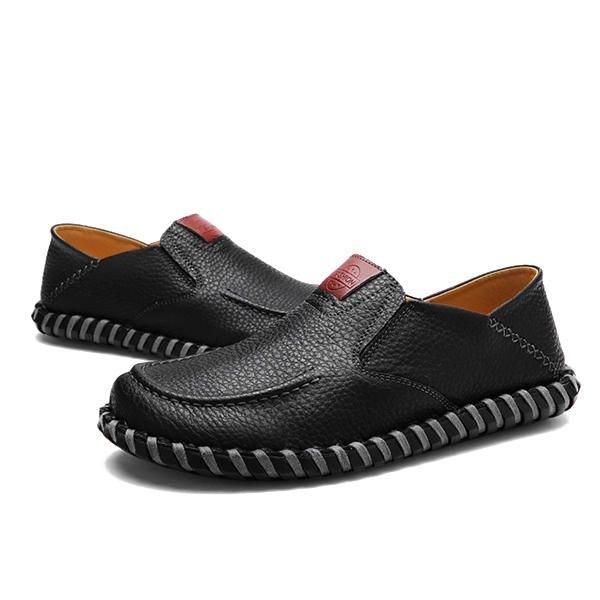 Herr Mjuka Platta Skor Som Andas Casual Outdoor Läder Slip On Oxfords