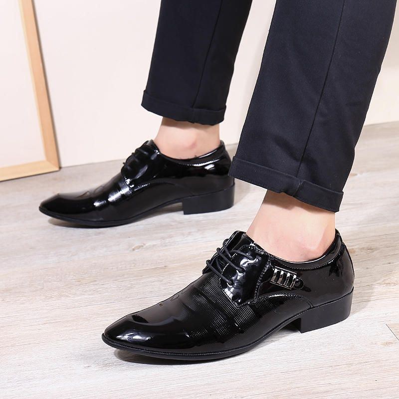 Herr Mjukt Läder Business Klänning Sko Casual Oxfords