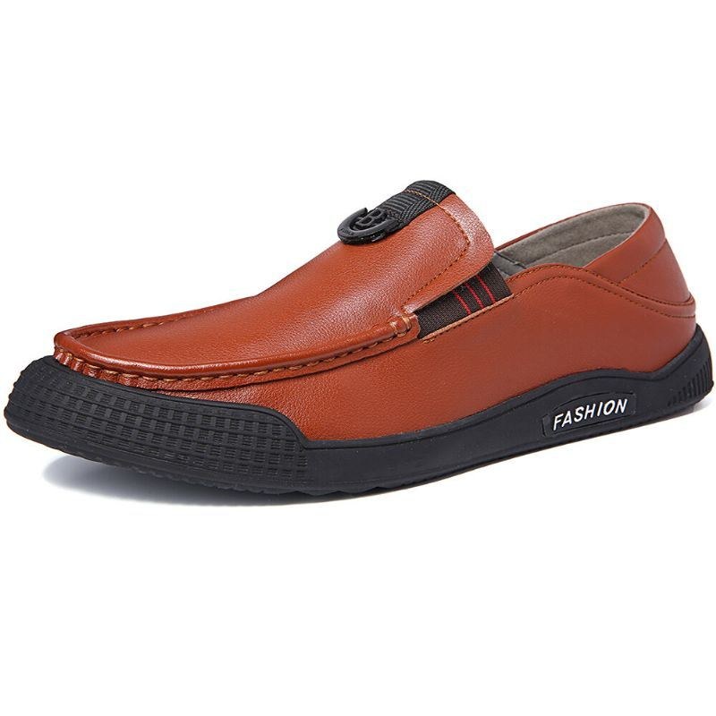 Herr Pure Color Casual Mjuk Körning Walking Loafers