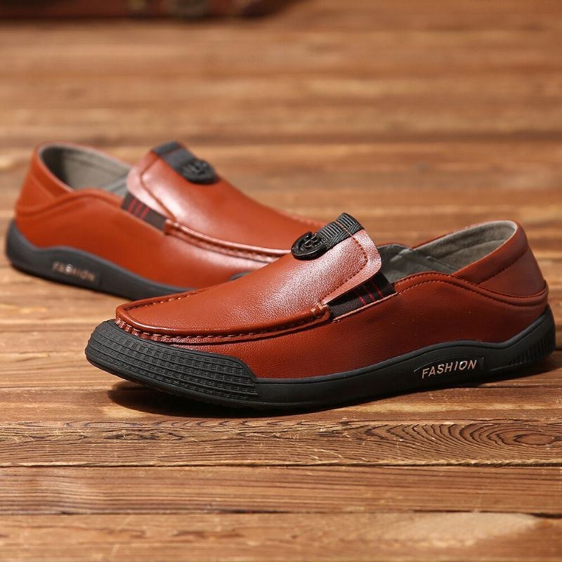 Herr Pure Color Casual Mjuk Körning Walking Loafers