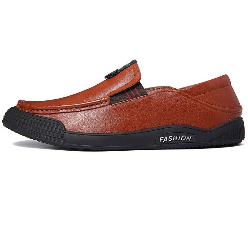 Herr Pure Color Casual Mjuk Körning Walking Loafers