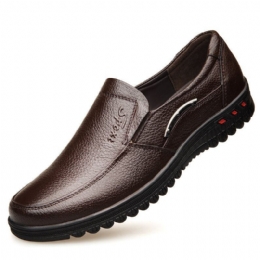 Herr Pure Color Halkfria Slip-on Casual Läder Formell Skor