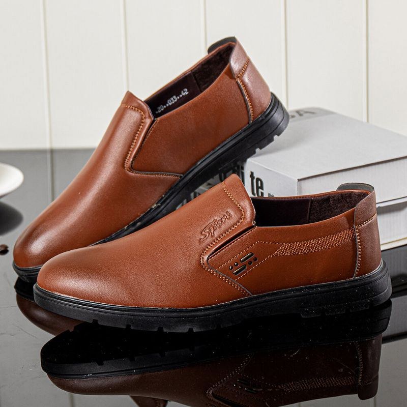 Herr Slip-on Lättviktshalkbeständig Mjuk Bekväm Business Casual Klänning Skor