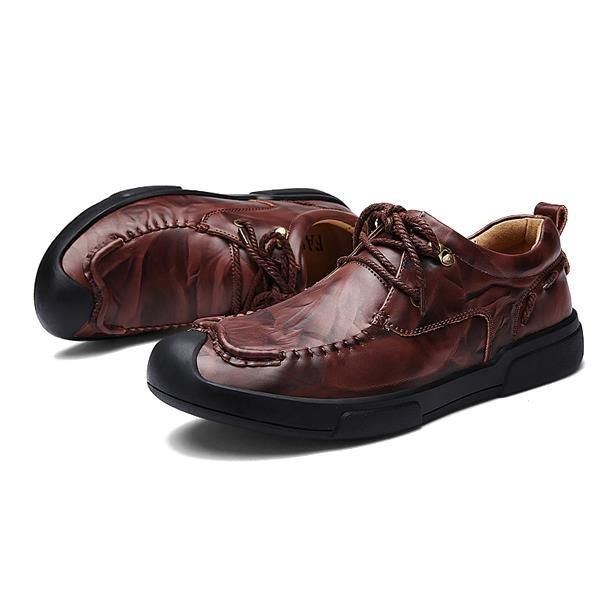 Herr Snörning Handgjorda Casual Flat Oxfords