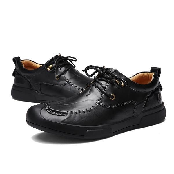 Herr Snörning Handgjorda Casual Flat Oxfords