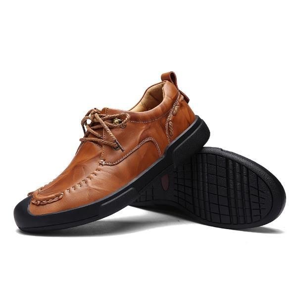 Herr Snörning Handgjorda Casual Flat Oxfords