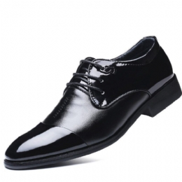 Herr Spetsad Tå Andas Halkfri Snörning Klassiska Business Dress Shoes