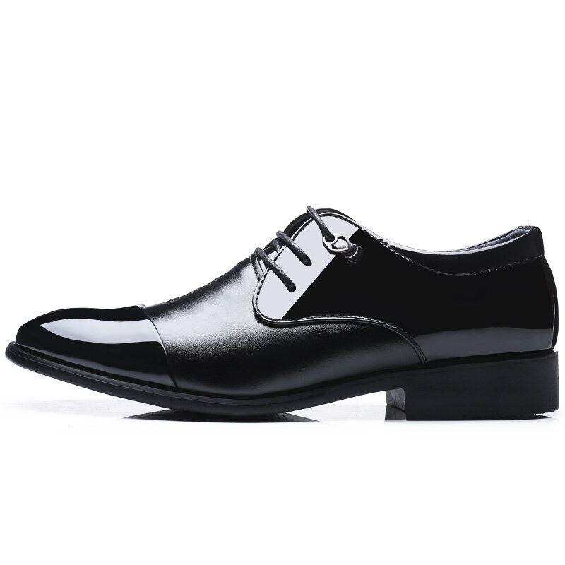 Herr Spetsad Tå Andas Halkfri Snörning Klassiska Business Dress Shoes