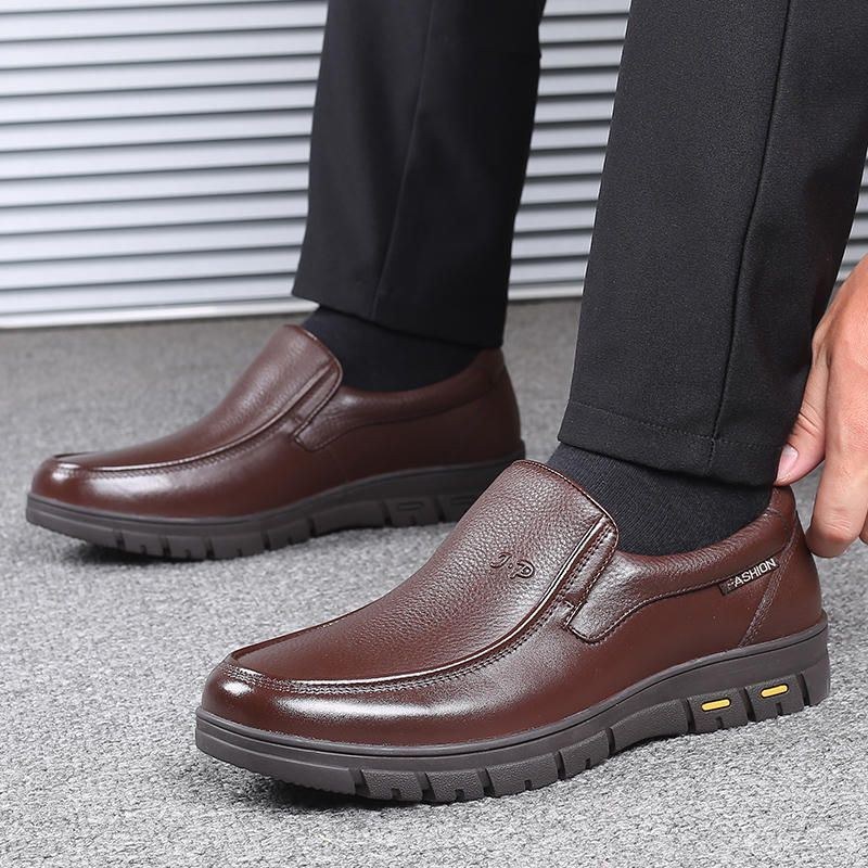 Klassiska Män I Ren Färg Casual Mjuk Sula Business Office Oxfords