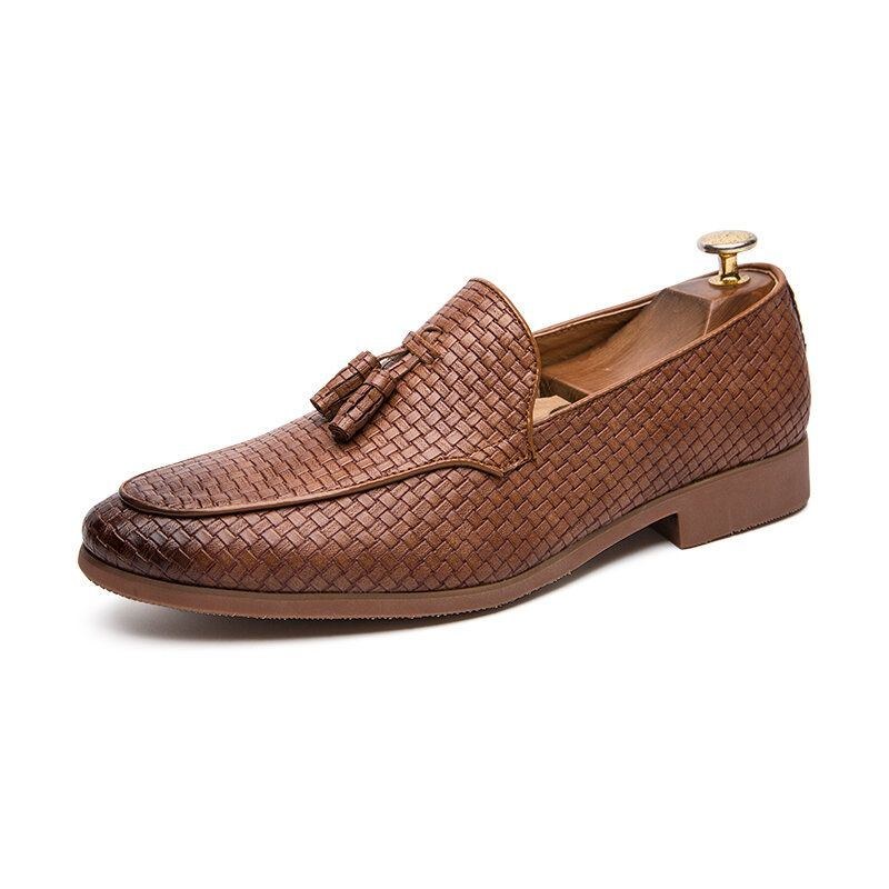 Män Vävd Detalj Tofsdekor Bekväma Slip On Business Casual Milda Skor