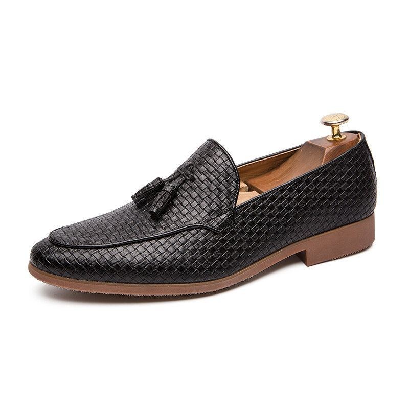 Män Vävd Detalj Tofsdekor Bekväma Slip On Business Casual Milda Skor