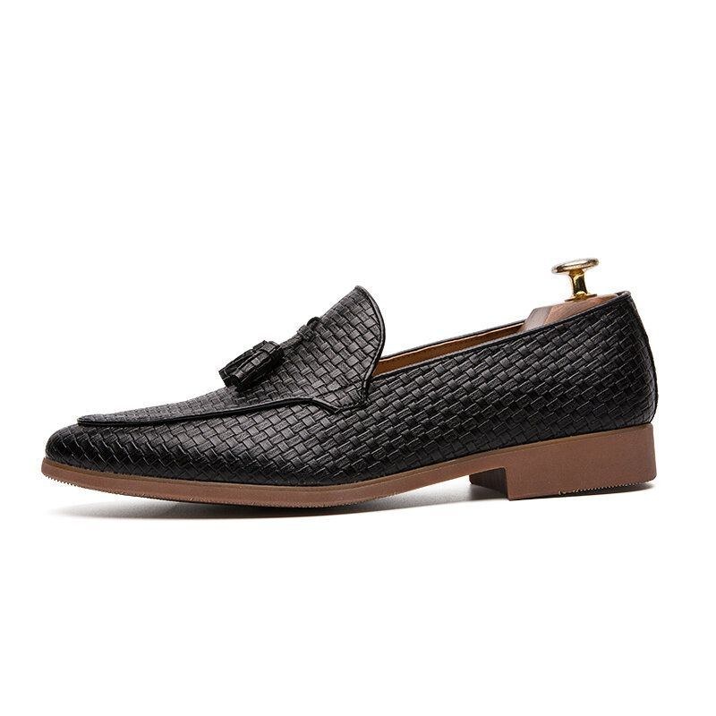 Män Vävd Detalj Tofsdekor Bekväma Slip On Business Casual Milda Skor