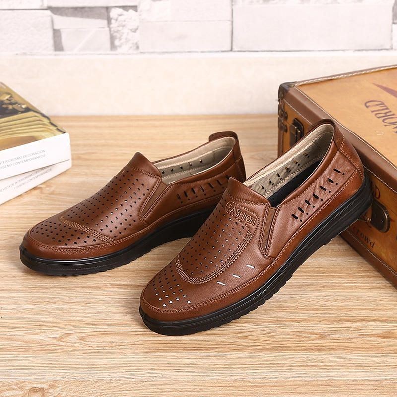 Men Hollow Out Mjuk Sula Läder Oxfords