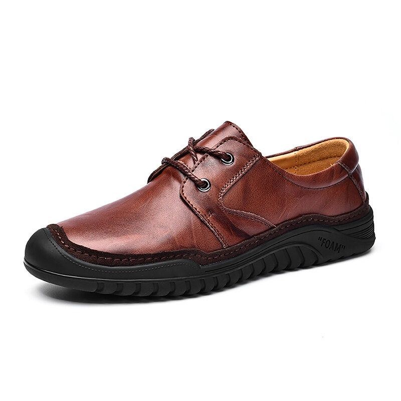 Mjuka Sulor I Äkta Läder För Män Business Casual Oxfords