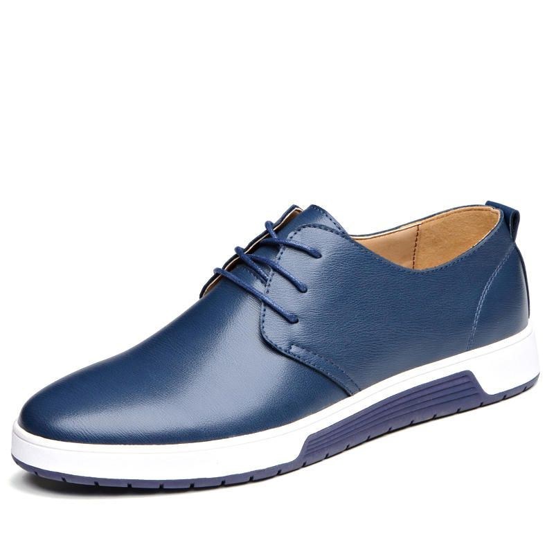 Mjukt Läder För Män Casual Business Office Flat Oxfords