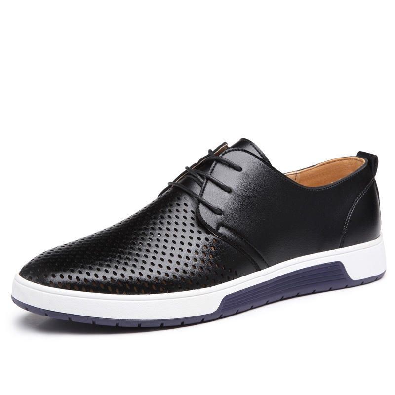 Mjukt Läder För Män Casual Business Office Flat Oxfords