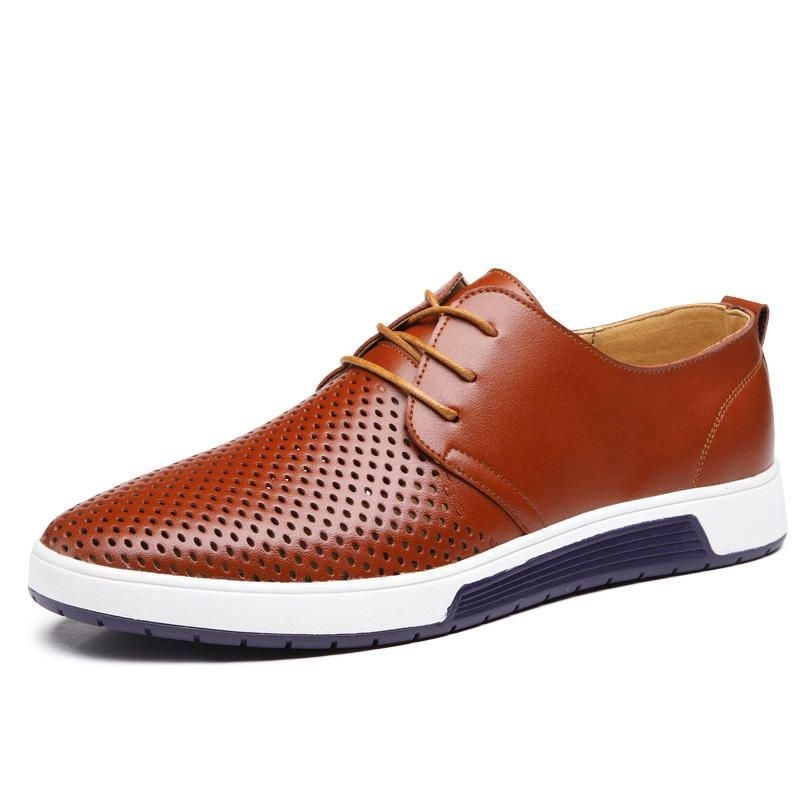 Mjukt Läder För Män Casual Business Office Flat Oxfords