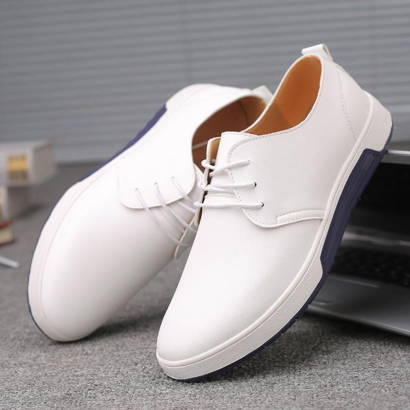 Mjukt Läder För Män Casual Business Office Flat Oxfords