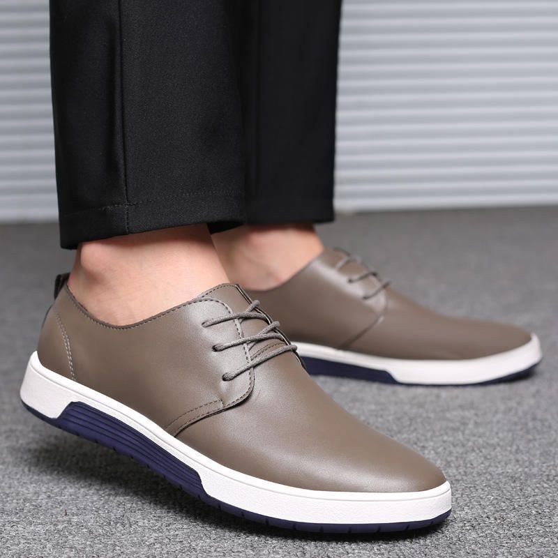 Mjukt Läder För Män Casual Business Office Flat Oxfords