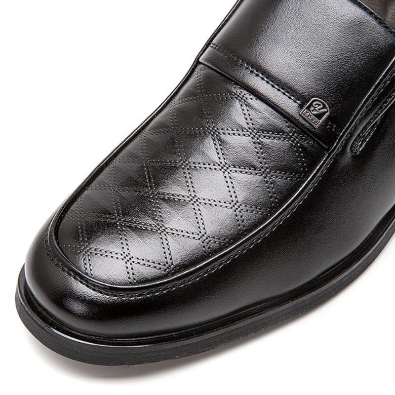 Randigt Rhombus-mönster För Män Slip-on Mjuk Sula Bekväma Casual Business Skor