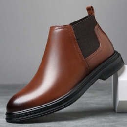 Herr Andas Spetsiga Tå Mjuk Sula Bekväm Slip On Casual Chelsea Boots