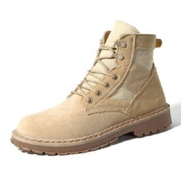 Herr Bekväma Army Style Canvas High Top Boots