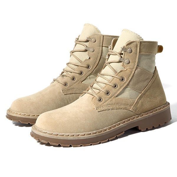 Herr Bekväma Army Style Canvas High Top Boots