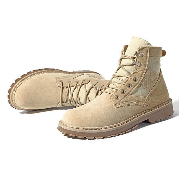 Herr Bekväma Army Style Canvas High Top Boots