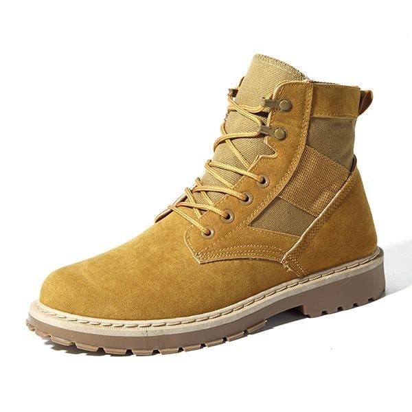 Herr Bekväma Army Style Canvas High Top Boots