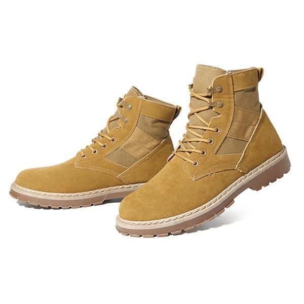 Herr Bekväma Army Style Canvas High Top Boots