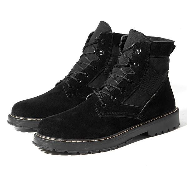 Herr Bekväma Army Style Canvas High Top Boots