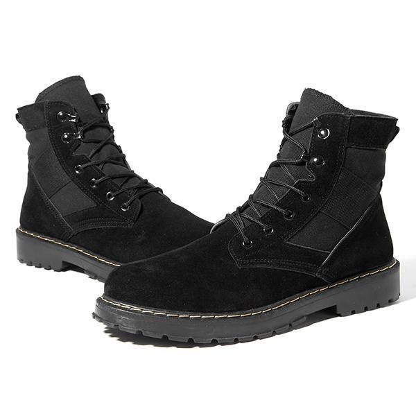 Herr Bekväma Army Style Canvas High Top Boots