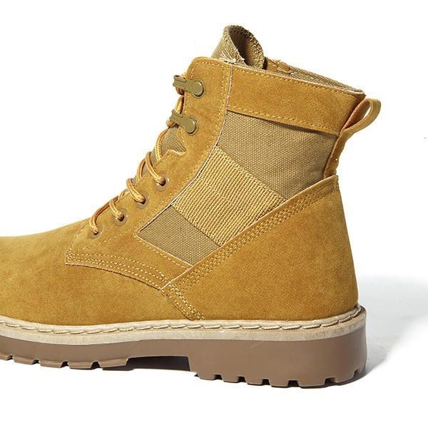 Herr Bekväma Army Style Canvas High Top Boots