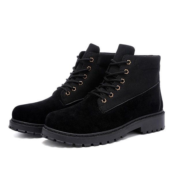 Herr Bekväma Canvas Mocka High Top Boots