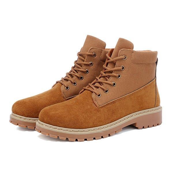 Herr Bekväma Canvas Mocka High Top Boots