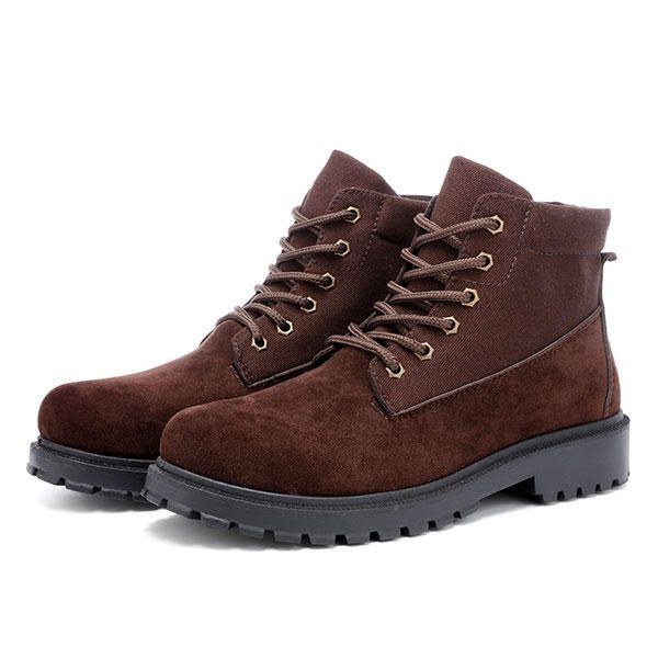 Herr Bekväma Canvas Mocka High Top Boots