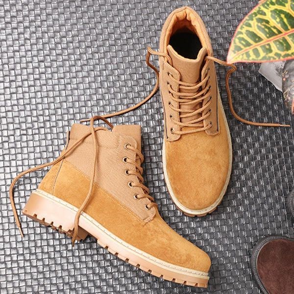 Herr Bekväma Canvas Mocka High Top Boots