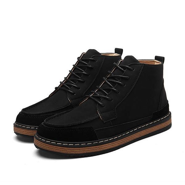 Herr Bekväma Mockaskinn High Top Boots