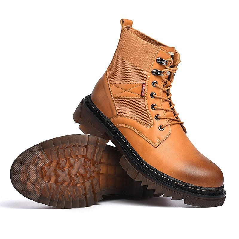 Herr Bekväma Rund Tå Halkbeständiga High Top Tooling Boots