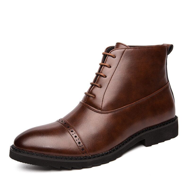 Herr Brogue Comfy Lugn Snörningsklänning Business Casual Ankelboots