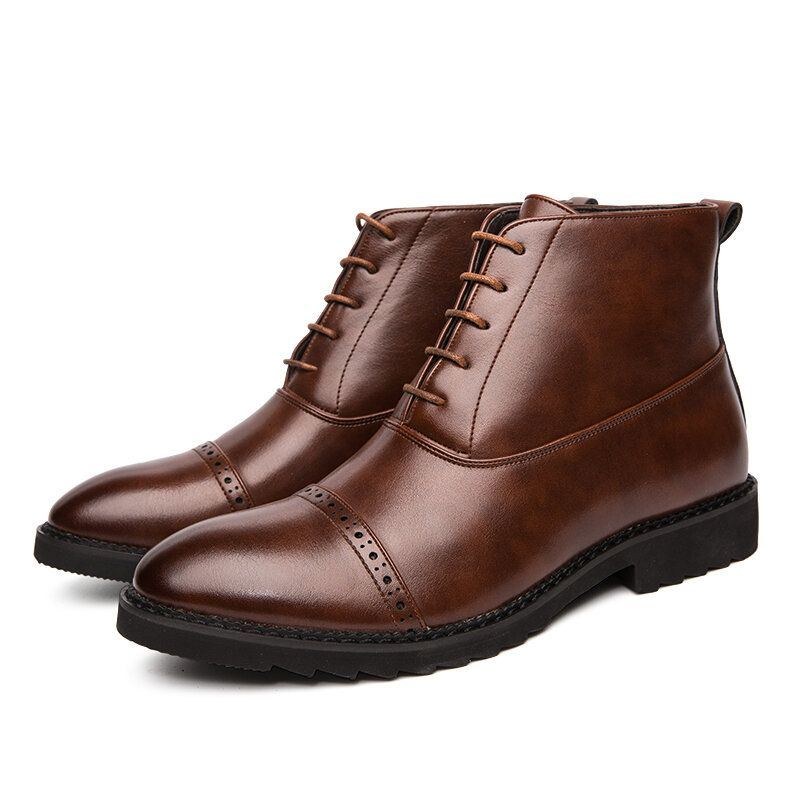 Herr Brogue Comfy Lugn Snörningsklänning Business Casual Ankelboots