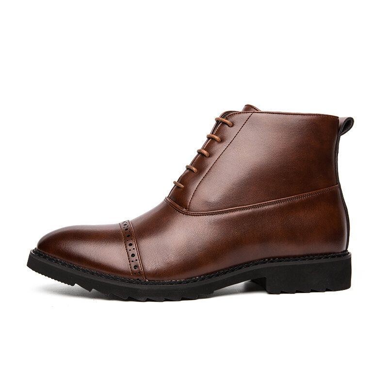 Herr Brogue Comfy Lugn Snörningsklänning Business Casual Ankelboots