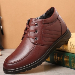 Herr Comfy Microfiber Läder Varmfodrade Snöra Business Casual Boots