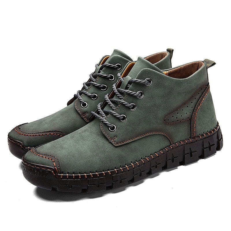 Herr Handsömmar Läder Halkfria Retro Casual Boots