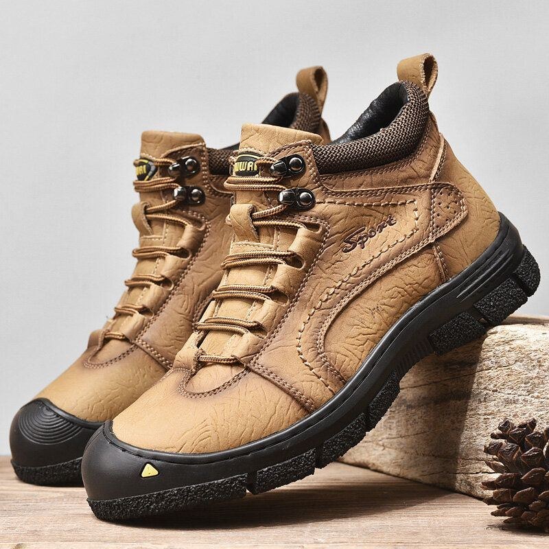 Herr Kohud Tjocka Varmt Plyschfoder Utomhus Casual Tooling Boots