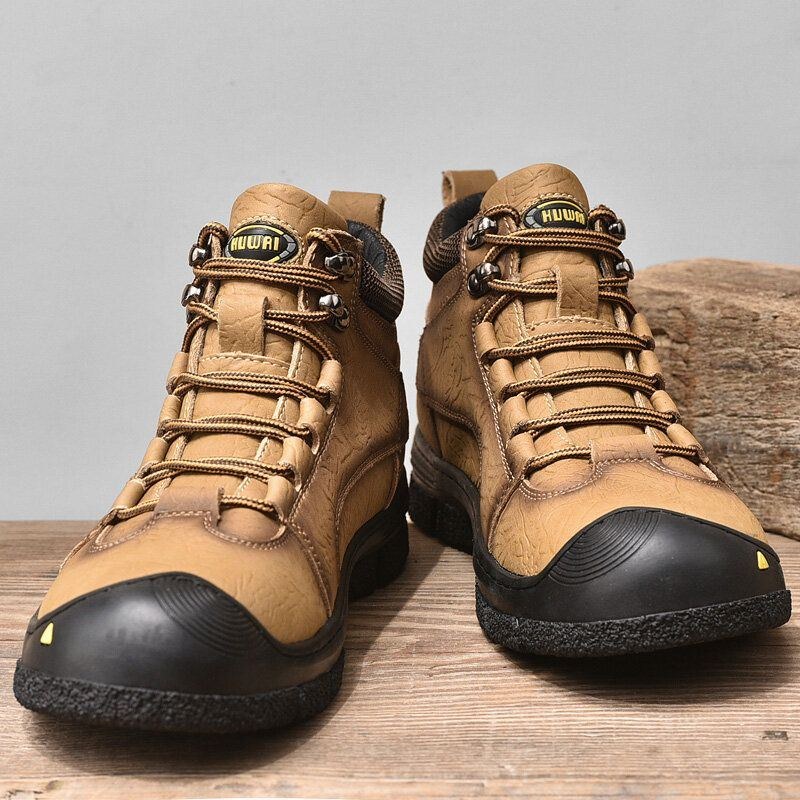 Herr Kohud Tjocka Varmt Plyschfoder Utomhus Casual Tooling Boots