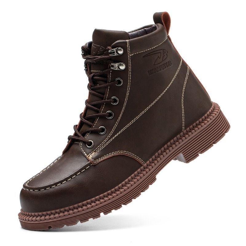 Herr Microfiber Läder Halkfri Utomhus Casual Martin Boots