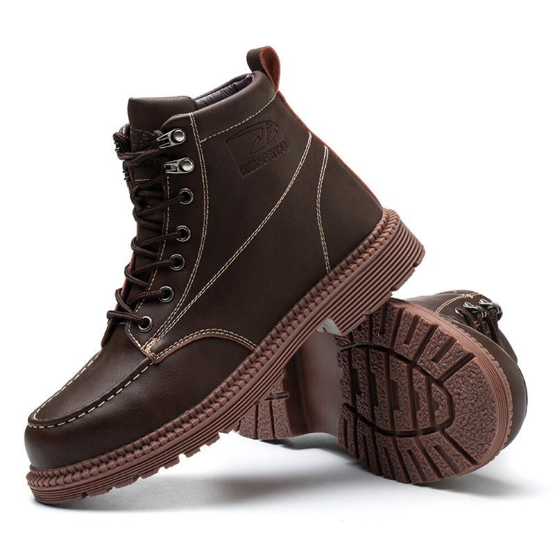 Herr Microfiber Läder Halkfri Utomhus Casual Martin Boots