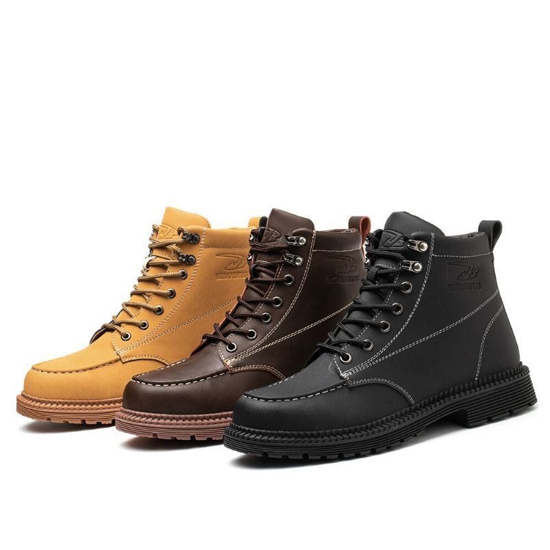 Herr Microfiber Läder Halkfri Utomhus Casual Martin Boots