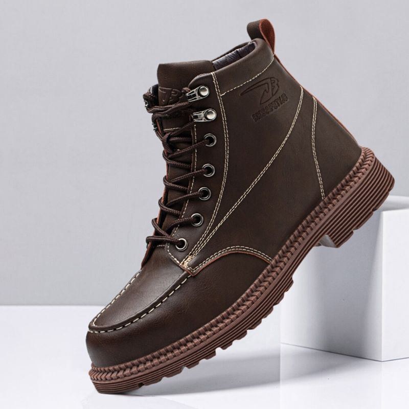 Herr Microfiber Läder Halkfri Utomhus Casual Martin Boots